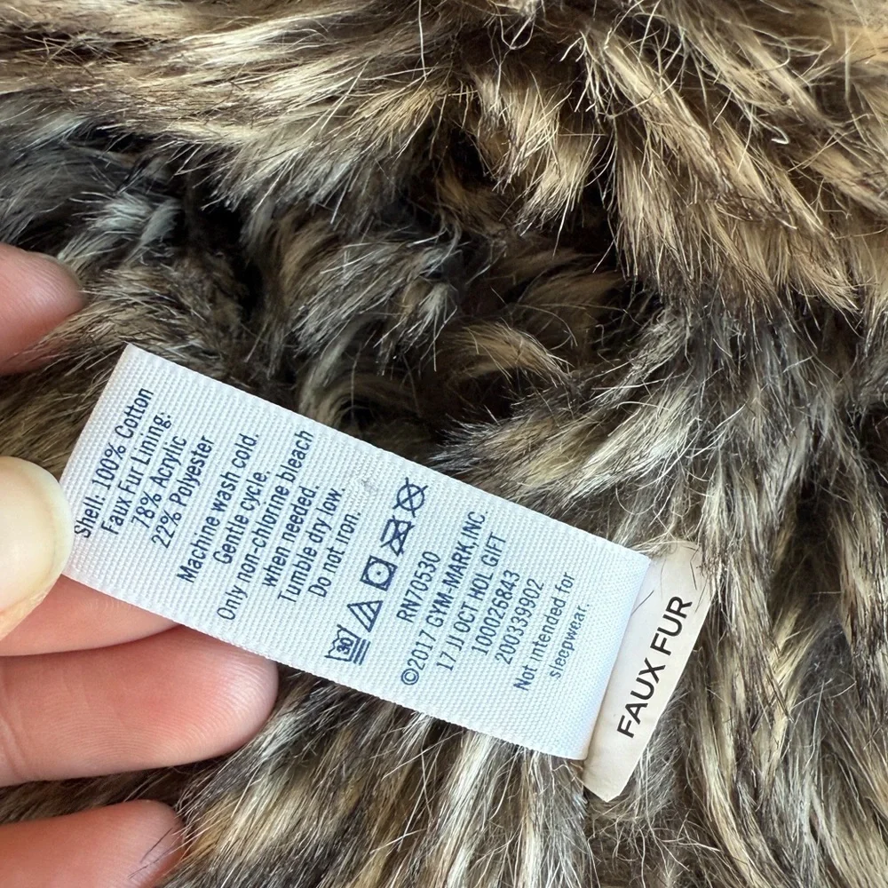 Janie & Jack Fair Isle Trapper Hat Faux Fur Sz 2-3T